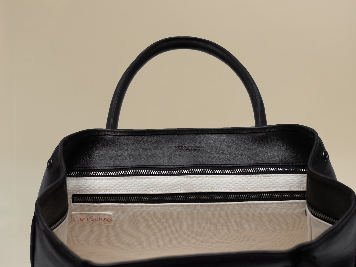 ''...EN SUISSE'' IN CHARCOAL BROWN