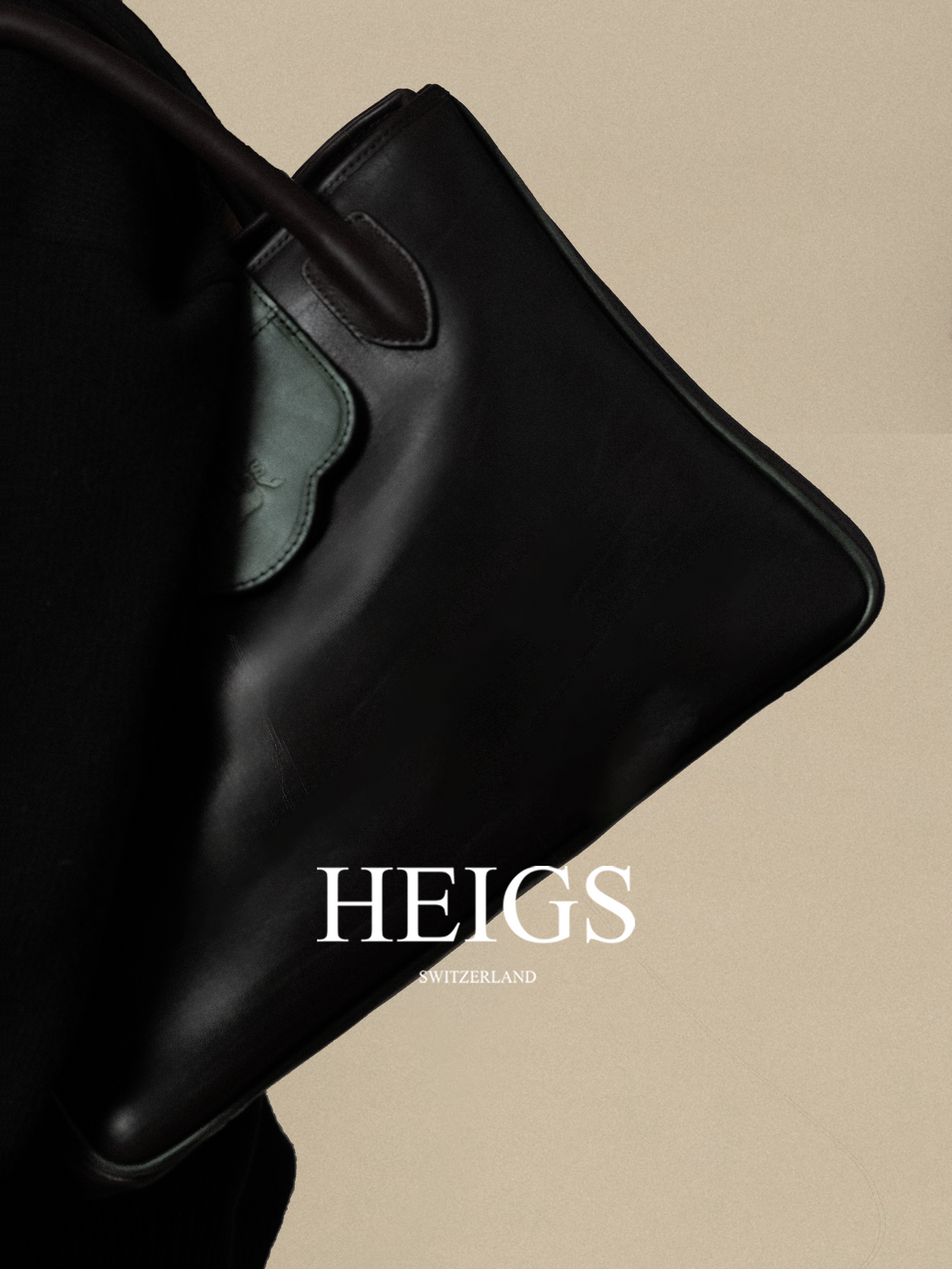 ''...A PARIS '' BAG IN TWO-TONE CHARCOAL GREEN