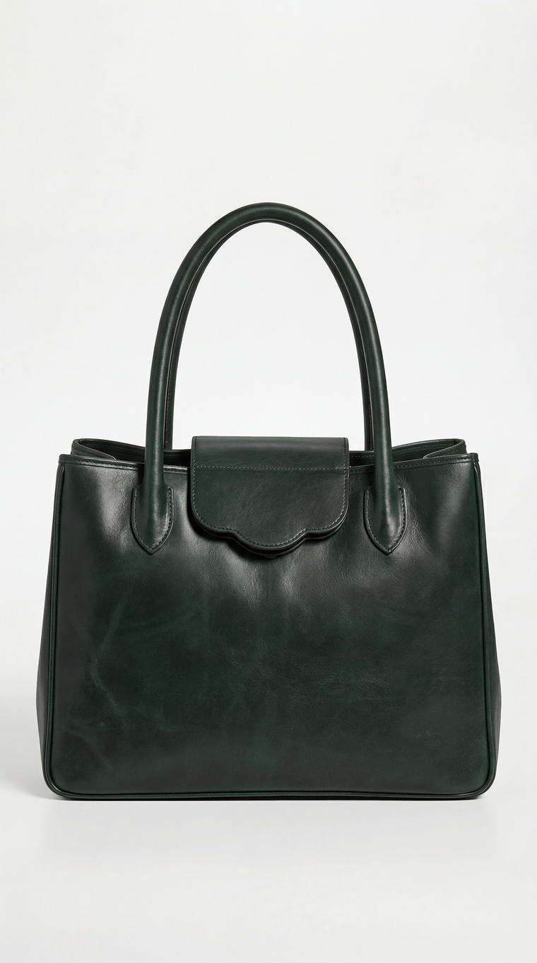 HEIGS En Suisse in Pine — handmade full-grain leather handbag in Pine, designed in Switzerland
