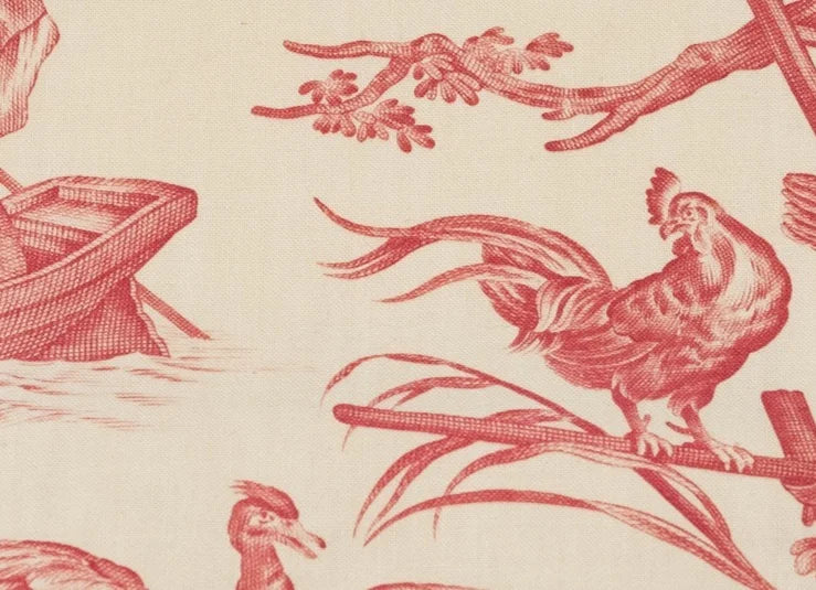 Lining in Toile de Jouy Rouge — removable toile de jouy print bag lining by HEIGS