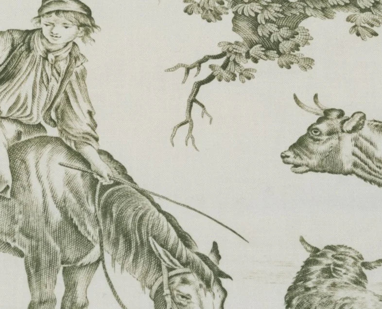 DOUBLURE EN TOILE DE JOUY VERTE