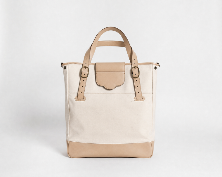 HEIGS à Zurich Tote Bag in Beurre — handmade full-grain leather handbag in Beurre, designed in Switzerland